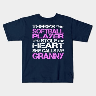 Softball Player Stole My Heart She Calls Me Granny product Kids T-Shirt